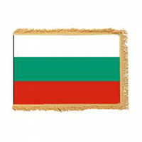 Bulgaria Fringed Flag with Pole Hem