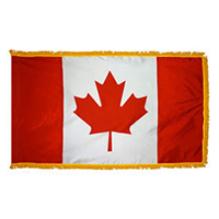 Canada Fringed Flag with Pole Hem
