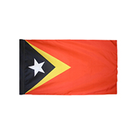 East Timor Flag with Pole Hem, FETIM46PH