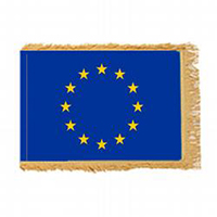 European Union (EU) Fringed Flag with Pole Hem