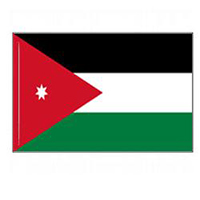 Hashemite Kingdom of Jordan Flag with Pole Hem