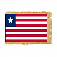 Liberia Fringed Flag with Pole Hem
