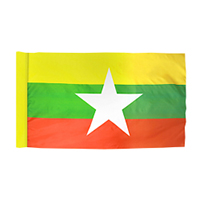 Republic of the Union of Myanmar (Burma) Flag with Pole Hem, FMYAN46PH