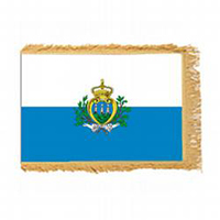 Most Serene Republic of San Marino Government Fringed Flag with Pole Hem