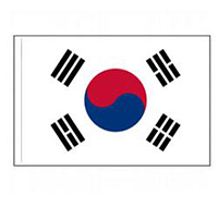 South Korea Flag with Pole Hem