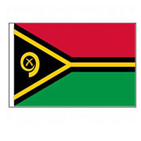 Republic of Vanuatu Flag with Pole Hem