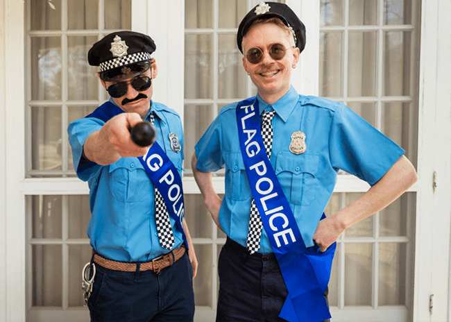 Matt and Gray McCoy are the Flag Police