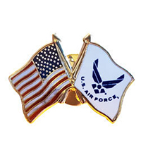 Air Force and US Flags Lapel Pin, GPINUSAF