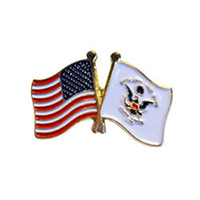 Coast Guard and US Flags Lapel Pin, GPINUSCG