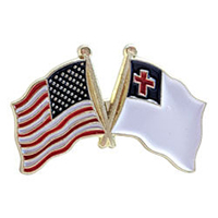 Christian and US Flags Lapel Pin, GPINUSCHRI
