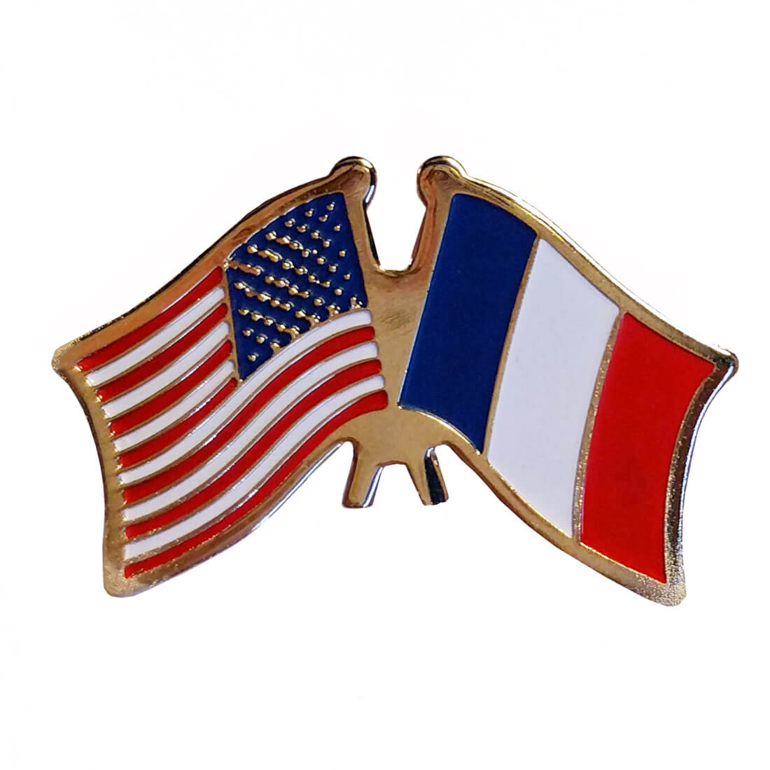 France & U.S.Flags Lapel Pin