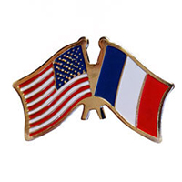 France and US Flags Lapel Pin, GPINUSFRA
