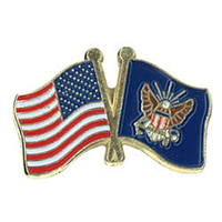 Navy and US Flags Lapel Pin, GPINUSNAVY