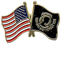 POW MIA and US Flags Lapel Pin, GPINUSPOWM
