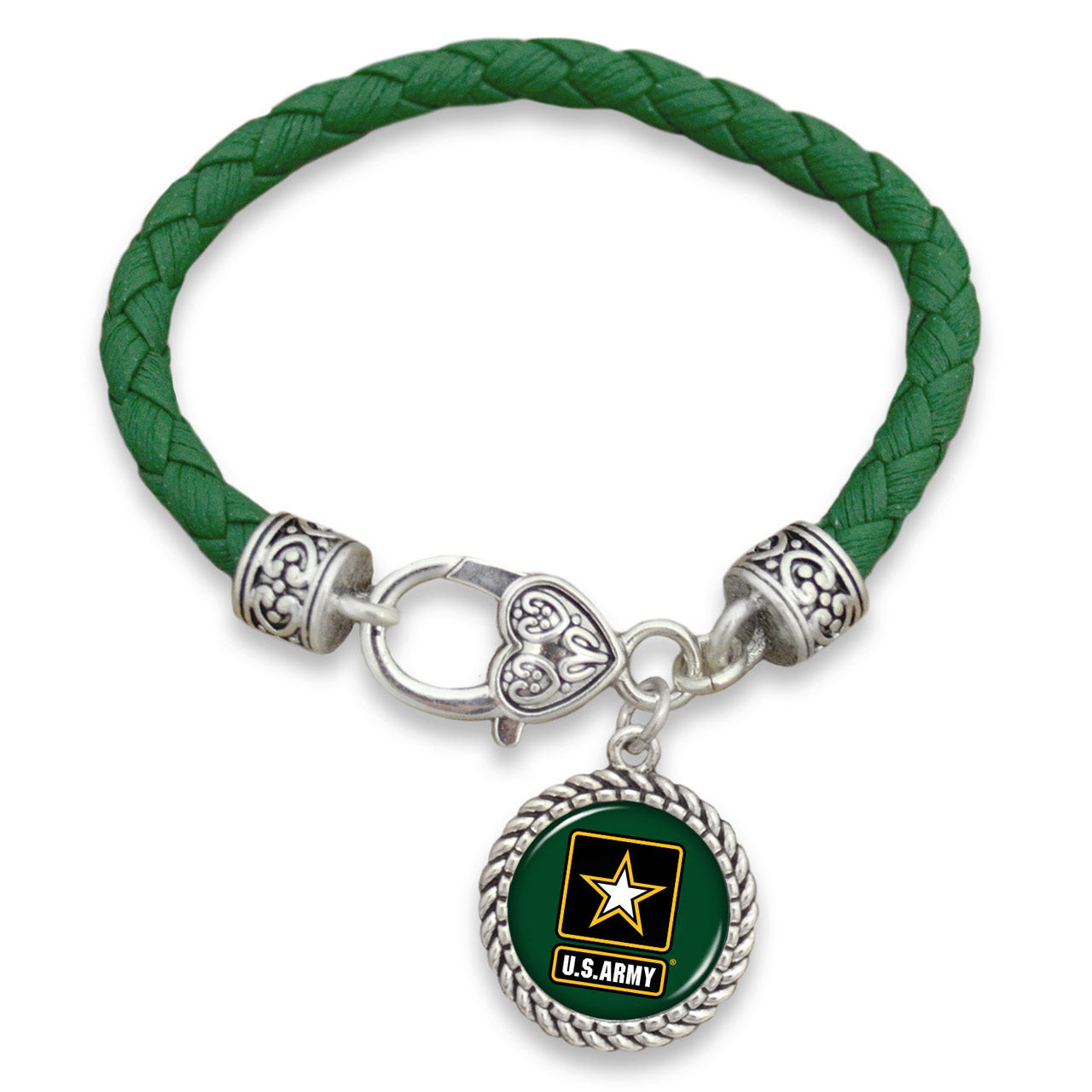 Army Charm Leather Clasp Bracelet Hj38982