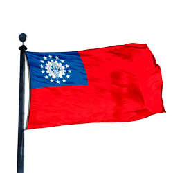 Union of Myanmar (Burma) 1988-2010 Economy Polyester Flag, HMYAN35P