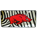 Arkansas Razorbacks Zebra Print Mirror License Plate, J34472