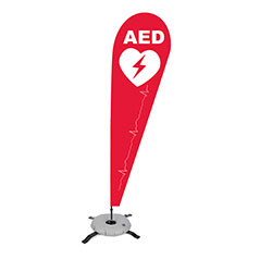 AED Teardrop Flagpole Set with Crossbase, KTDAEDC