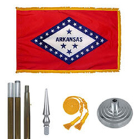 Arkansas Standard Oak & Chrome Flag Kit