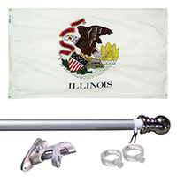 Illinois Tangle Free Flagpole Set