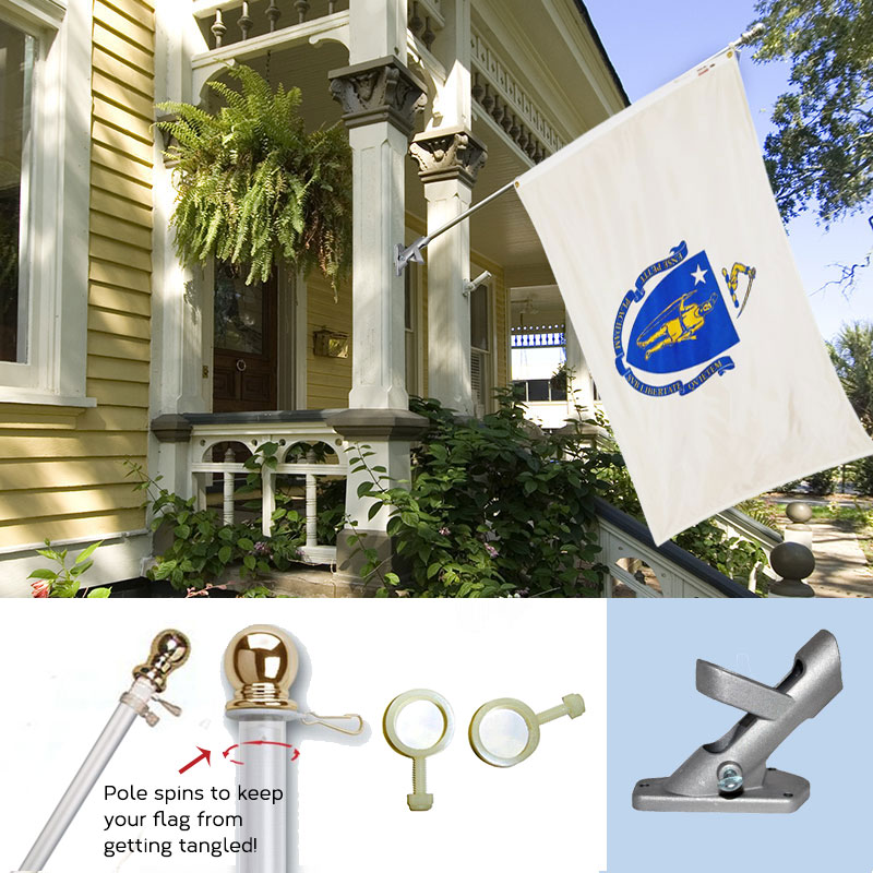Massachusetts Tangle Free Flagpole Set