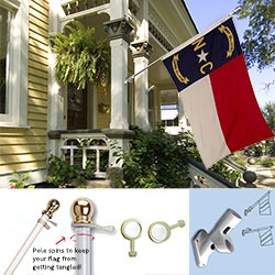 North Carolina Tangle Free Flagpole Set, FBPP0000013432