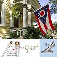 Ohio Tangle Free Flagpole Set