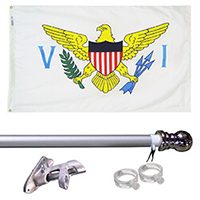 U.S. Virgin Islands Tangle Free Flagpole Set