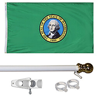 Washington Tangle Free Flagpole Set