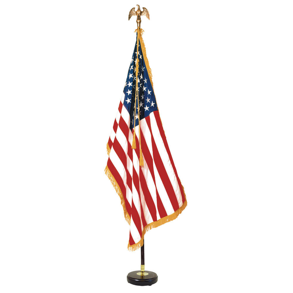 United States Indoor Flag Presentation Kit, Mahogany | Flagandbanner United States Indoor Flag Presentation Kit, Mahogany | Flagandbanner