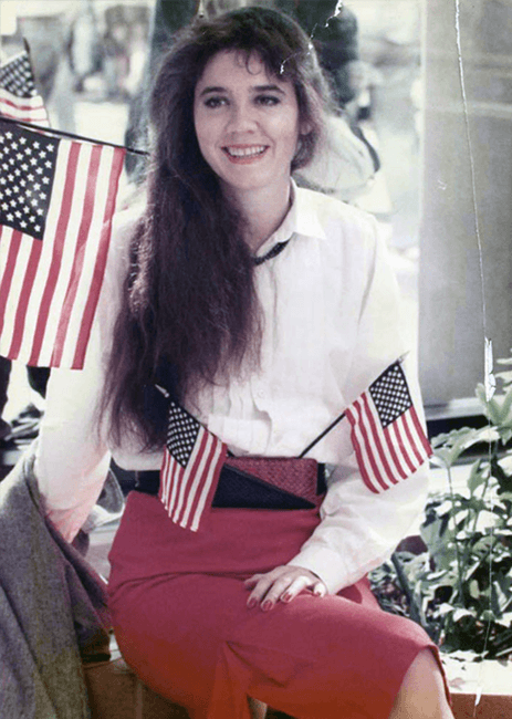 Kerry in her best patriotic fashion in the 1980s