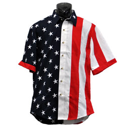 American Flag Button Down Shirt, LDPD102XXL