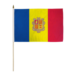 Andorra Civil Miniature Economy Polyester Flag (12 in. x 18 in.), MANDO1218P