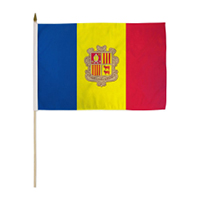 Andorra Civil Miniature Economy Polyester Flag (12 in. x 18 in.), MANDO1218P