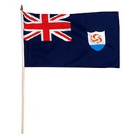 Anguilla Miniature Economy Polyester Flag (12 in. x 18 in.), MANGU1218P