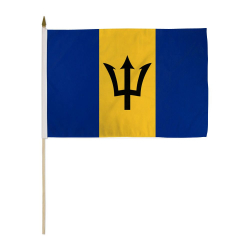 Barbados Miniature Economy Polyester Flag (12 in. x 18 in.), MBARB1218P