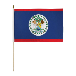 Belize Miniature Economy Polyester Flag (12 in. x 18 in.), MBELI1218P