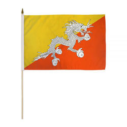 Bhutan Miniature Economy Polyester Flag (12 in. x 18 in.), MBHUT1218P