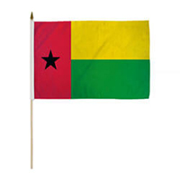 Guinea-Bissau Miniature Economy Polyester Flag (12 in. x 18 in.), MGUINE1218P