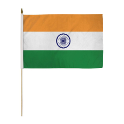 India Miniature Economy Polyester Flag (12 in. x 18 in.), MINDI1218P