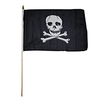 Jolly Roger Miniature Economy Polyester Flag (12 in. x 18 in.), MJOLL1218P