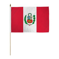 Republic of Peru Miniature Economy Polyester Flag (12 in. x 18 in.)