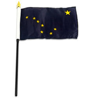Alaska Miniature Economy Polyester Flag (12 in. x 18 in.), MSAK1218P