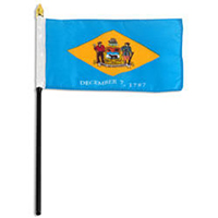 Delaware Miniature Economy Polyester Flag (12 in. x 18 in.), MSDE1218P