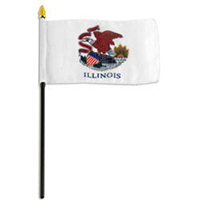 Illinois Miniature Economy Polyester Flag (12 in. x 18 in.), MSIL1218P