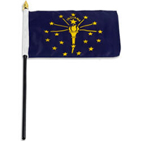 Indiana Miniature Economy Polyester Flag (12 in. x 18 in.), MSIN1218P