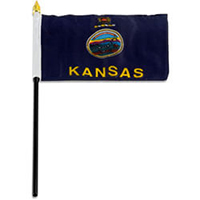 Kansas Miniature Economy Polyester Flag (12 in. x 18 in.), MSKS1218P