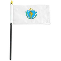 Massachusetts Miniature Economy Polyester Flag (12 in. x 18 in.), MSMA1218P
