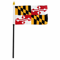 Maryland Miniature Economy Polyester Flag (12 in. x 18 in.), MSMD1218P