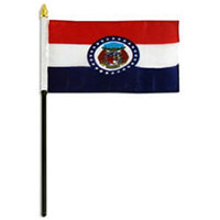 Missouri Miniature Economy Polyester Flag (12 in. x 18 in.), MSMO1218P